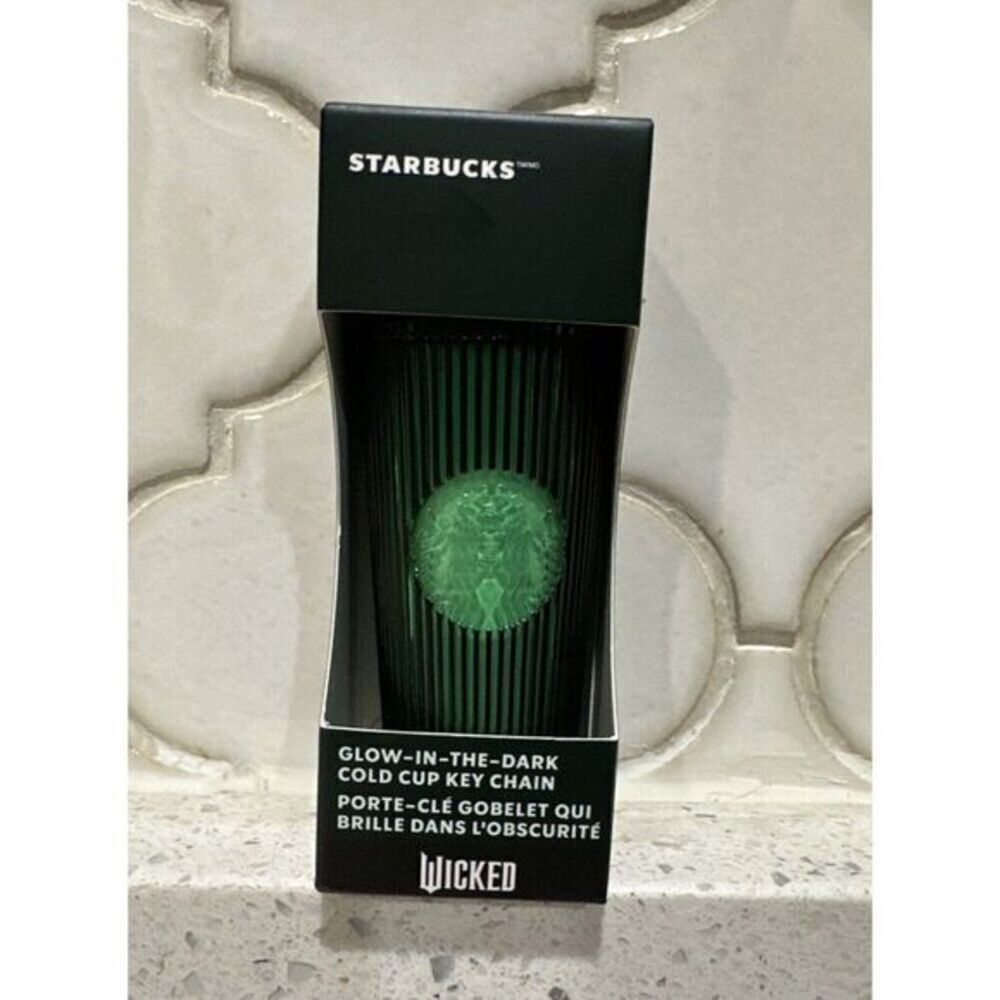 Keychain: Wicked x Starbucks Glow In The Dark Cold Cup KEYCHAIN New In Box 🧹